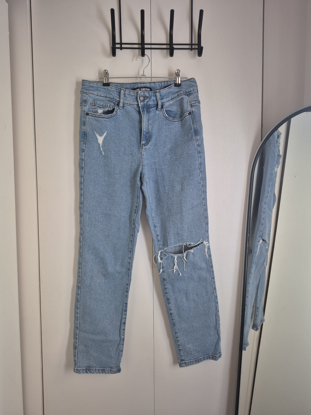 Joe Fresh Light Blue Straight Leg Jeans with Knee Distress